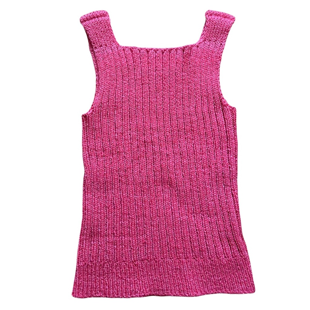 NWOT Watermelon pink chunky knit tank top size small
